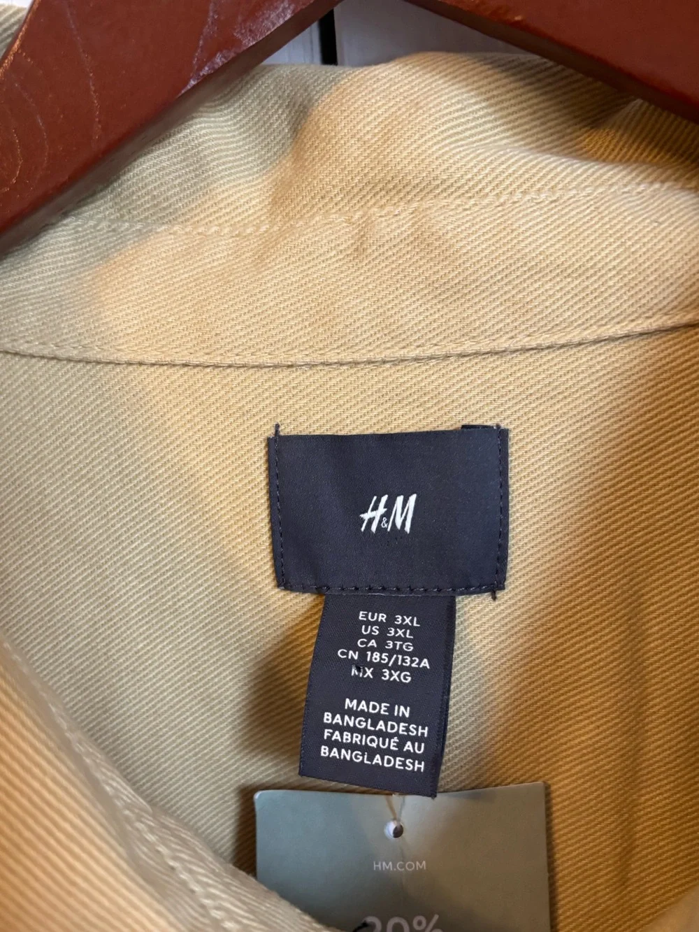 H&M Men's Overshirt Jacket - Yellow